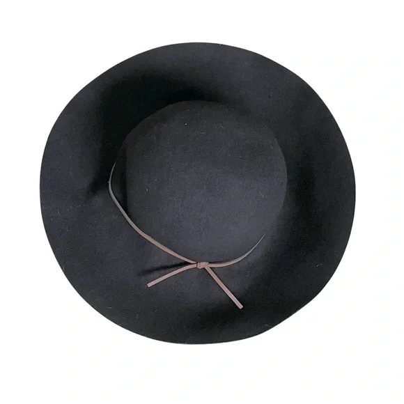 ARITZIA TALULA Baylis Wool Wide Brim Floppy Hat Black M/L - Picture 5 of 11